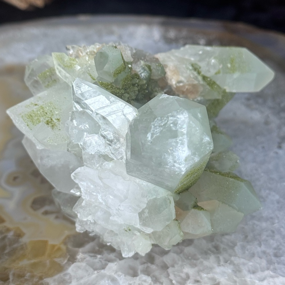 Rare Epidote on Quartz Cluster Turkey - Picture 8 of 10